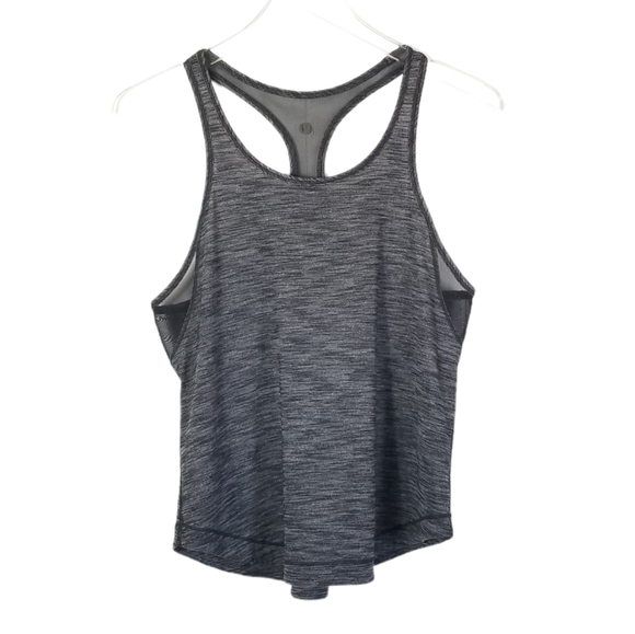 LULULEMON Long Distance Tank Size 6 Heathered Black First Release Racerback Mesh - Picture 1 of 10